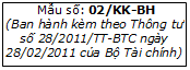 Mau so 02/KK-BH