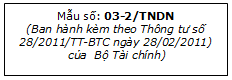 mau so 03-2/TNDN