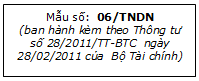 mau so 06/TNDN