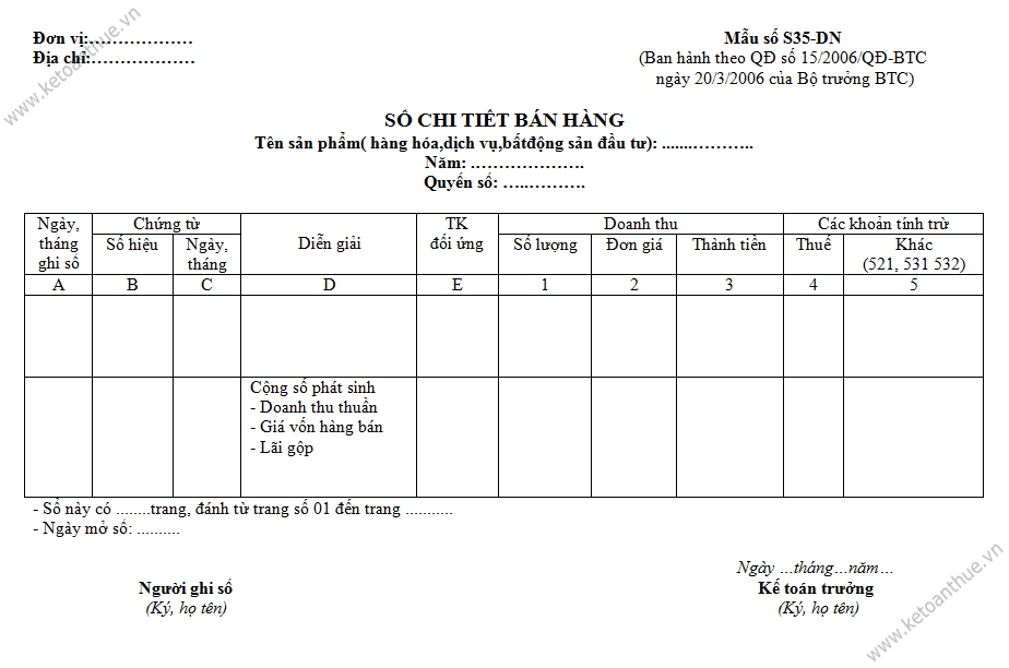 Mẫu số S35-DN, mau so S35-DN