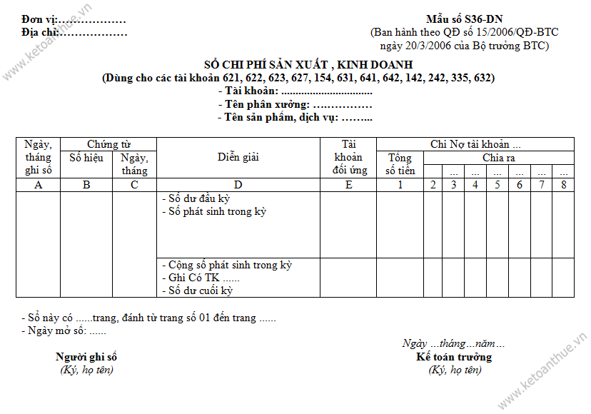 Mẫu số S36-DN, mau so S36-DN