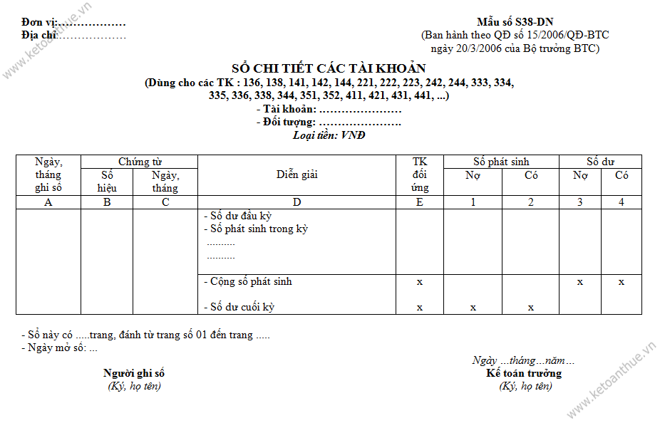 Mẫu số S38-DN, mau so S38-DN
