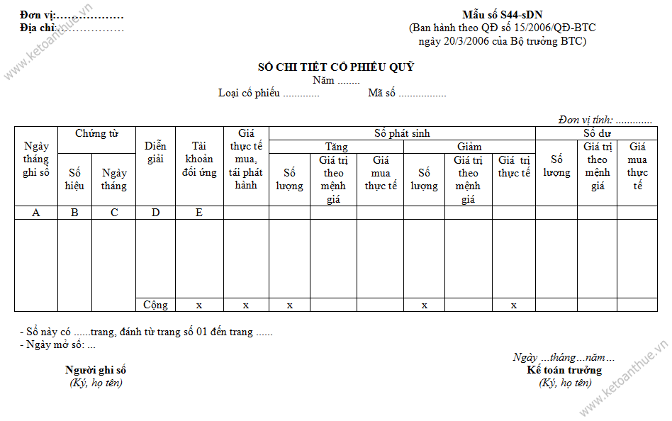 Mẫu số S44-DN, mau so S44-DN